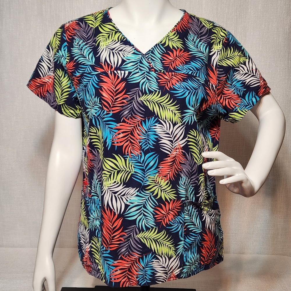 Scrubstar Large Colorful Leaf Pattern Cotton